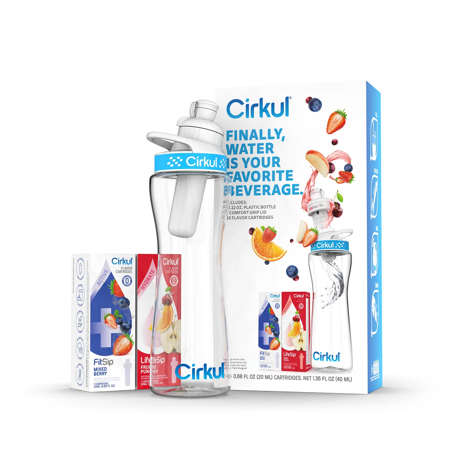 Starter Kit: 22oz. Plastic Bottle, Lid, & Cartridges - Image 2